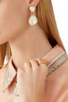 Silia Drop Earrings, 24K Gold-Plated & Pearl